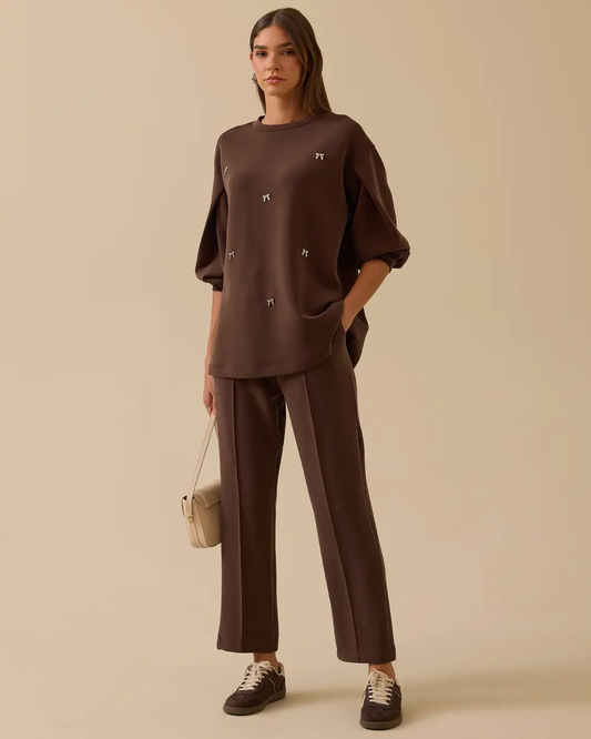 aksesuar detaylı bol kol sweatshirt Seçil