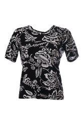 Canel Kadın Kısa Kol Çiçekli T-Shirt - Minimalist Günlük Stil