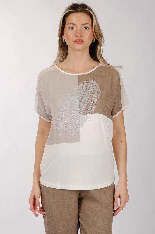 Daido Oversize Minimalist Kadın T-Shirt - Kısa Kol Yuvarlak Yaka