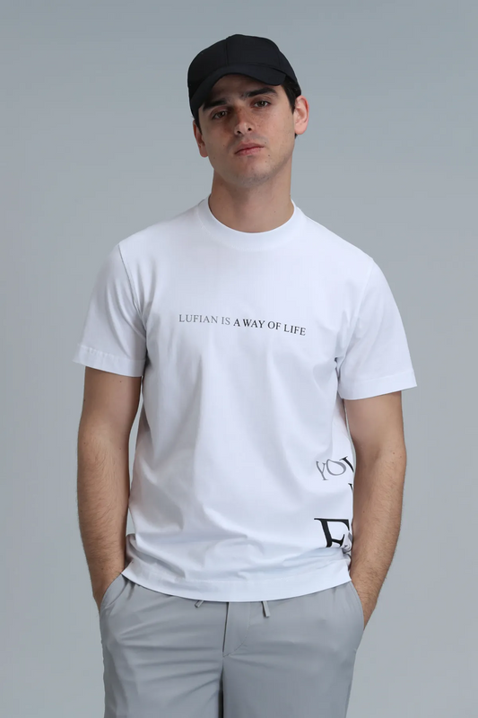 Lufian Oversize Kısa Kol Yuvarlak Yaka Erkek T-Shirt - Minimalist Stil