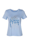 Vedi Minimalist Taş Detaylı Kadın T-Shirt - Kısa Kol Yuvarlak Yaka