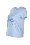 Vedi Minimalist Taş Detaylı Kadın T-Shirt - Kısa Kol Yuvarlak Yaka