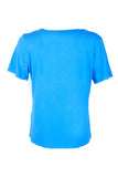 Vedi-Büyük Beden V Yak Taş Detaylı Kadın T-Shirt 25YXD5098