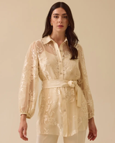 desenli i̇ç bluzlu transparan takım Seçil