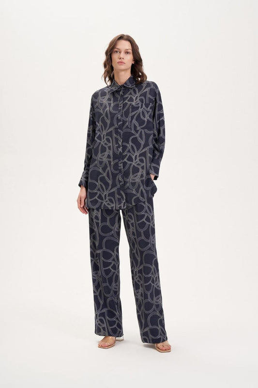 Terzi Dükkanı Oversize Gömlek Yaka Midi Kadın Takım - Minimalist & Şık