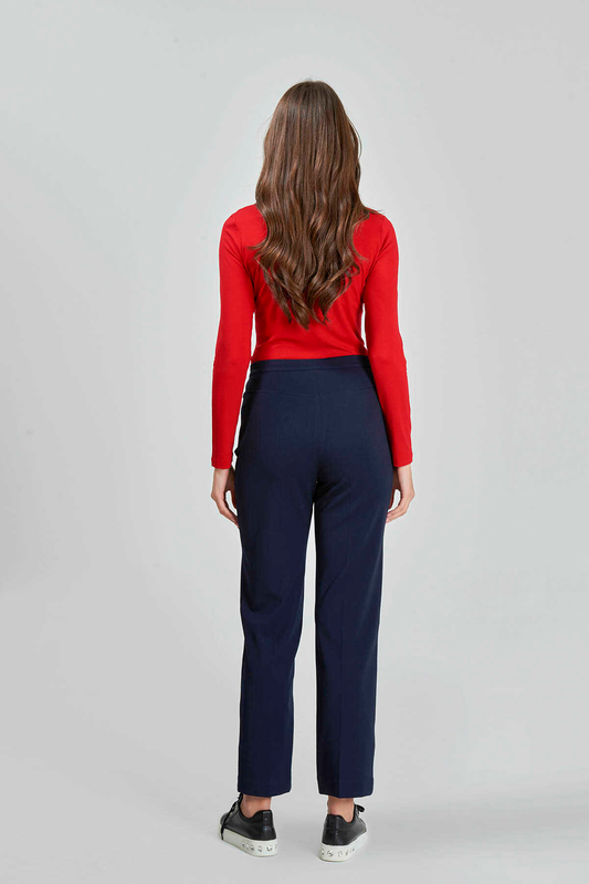 Tolga Saraçoğlu Minimalist Midi Kadın Pantolon - Yüksek Bel, Rahat, Günlük
