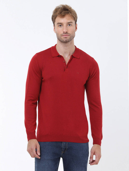 Kip Minimalist Erkek Triko - Polo Yaka Uzun Kol - Günlük Şıklık