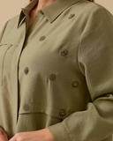 Gala-xi Minimalist Uzun Kol Midi Tunik - Gömlek Yaka Günlük
