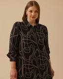 büyük beden desenli uzun tunik Gala-Xi