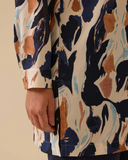 büyük beden desenli düğmeli tunik Gala-Xi