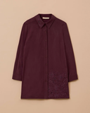 büyük beden çiçek i̇şlemeli düğmeli tunik Gala-Xi