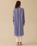 Scl Oversized Midi Gömlek Yaka Kadın Tunik - Günlük Şıklık