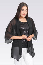 Tolga Saraçoğlu Oversize Şifon Midi Tuni̇k - Minimalist Günlük Stil