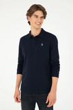 U.S. Polo Assn. Erkek Uzun Kol Polo Yaka Sweatshirt - Günlük Minimalist Stil