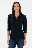U.S. Polo Assn. Kadın Uzun Kol Polo Yaka Sweatshirt - Minimalist Tarz