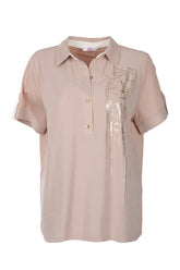 Vedi Büyük Beden Gömlek Yaka Kadın Bluz 25YXD5020