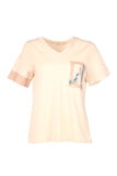 Vedi-bb Minimalist V Yaka Kısa Kol Kadın T-Shirt - Günlük Kombinleriniz İçin