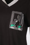 Vedi-bb Minimalist V Yaka Kısa Kol Kadın T-Shirt - Günlük Kombinleriniz İçin