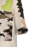 Vedi Minimalist 3/4 Kol Kamuflaj Desen Kadın Bluz - Günlük Şıklık