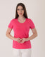 Vedi Kadın Kısa Kol Yuvarlak Yaka Minimalist T-Shirt - Günlük Kullanım