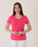 Vedi Kadın Kısa Kol Yuvarlak Yaka Minimalist T-Shirt - Günlük Kullanım
