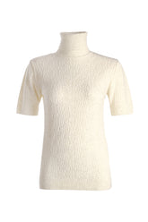 Vedi Minimalist Boğazlı Kadın Triko - Kısa Kol - Günlük Kullanım