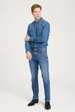 Wrangler Slim Fit Dar Kesim Normal Bel Dar Paça Koyu Mavi Texas Jean Kot Pantolon