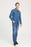 Wrangler Slim Fit Dar Kesim Normal Bel Dar Paça Koyu Mavi Texas Jean Kot Pantolon