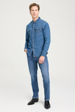 Wrangler Slim Fit Dar Kesim Normal Bel Dar Paça Koyu Mavi Texas Jean Kot Pantolon