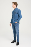 Wrangler Slim Fit Dar Kesim Normal Bel Dar Paça Koyu Mavi Texas Jean Kot Pantolon