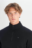 Wrangler Erkek Regular Fit Dik Yaka Fermuarlı Selanik Örgü Sweatshirt