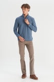 Wrangler Erkek Regular Fit Dik Yaka Fermuarlı Selanik Örgü Sweatshirt