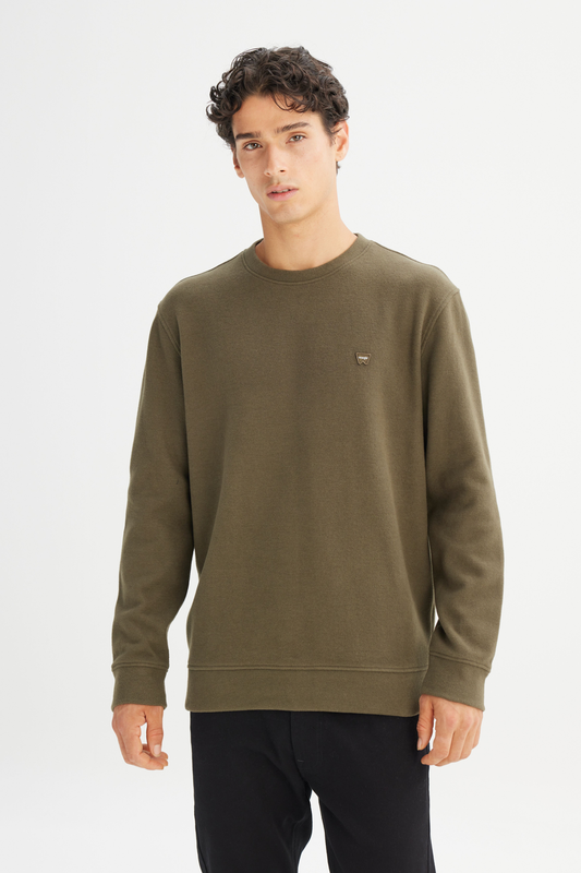 Wrangler Regular Fit Normal Kesim Bisiklet Yaka Selanik Örgü Sweatshirt