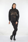 Ysatis Oversize Kapüşonlu Sweatshirt Takım - Leopar Desenli - Günlük