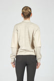 Ysatis Minimalist Leopar Desenli Oversize Uzun Kol Crop Kadın Bluz