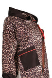 Ysatis Oversize Leopar Desenli Kapşonlu Kadın Ceket - Midi Boy