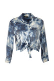 Ysatis Batik Desenli Uzun Kol Crop Gömlek - Minimalist Stil
