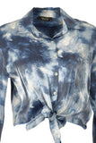 Ysatis Batik Desenli Uzun Kol Crop Gömlek - Minimalist Stil