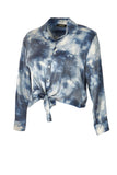 Ysatis Batik Desenli Uzun Kol Crop Gömlek - Minimalist Stil