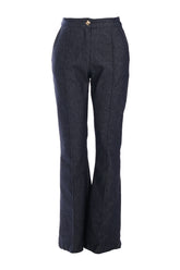 Ysatis Minimalist Yüksek Bel Çizgili Kemerli Kadın Pantolon - Günlük & İş