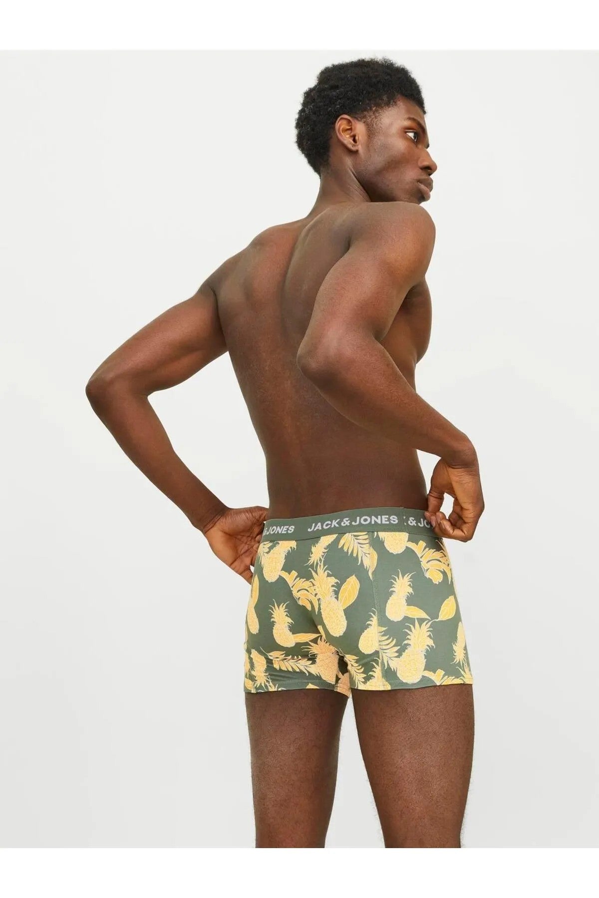 Jack&Jones Erkek Boxer 3'lü Set - Minimalist Ananas Desenli Rahat Boxer