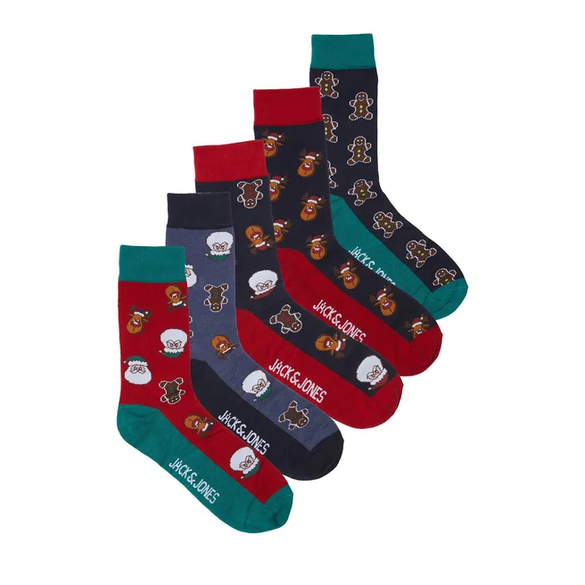 Jack&Jones Erkek Noel Çorap Seti - 5 Adet Desenli Çorap Ana görsel
