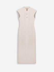 Nocturne Kadın Dik Yaka Kolsuz Midi Elbise Dar Kesim Çin Düğmesi Detaylı