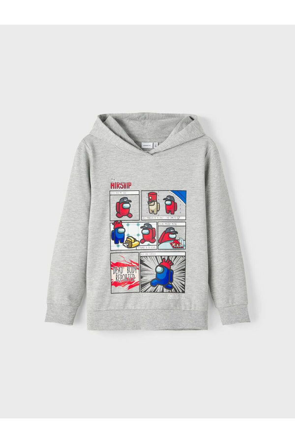 Among Us Baskılı Kapüşonlu Sweatshirt-Erkek Çocuk-Günlük
