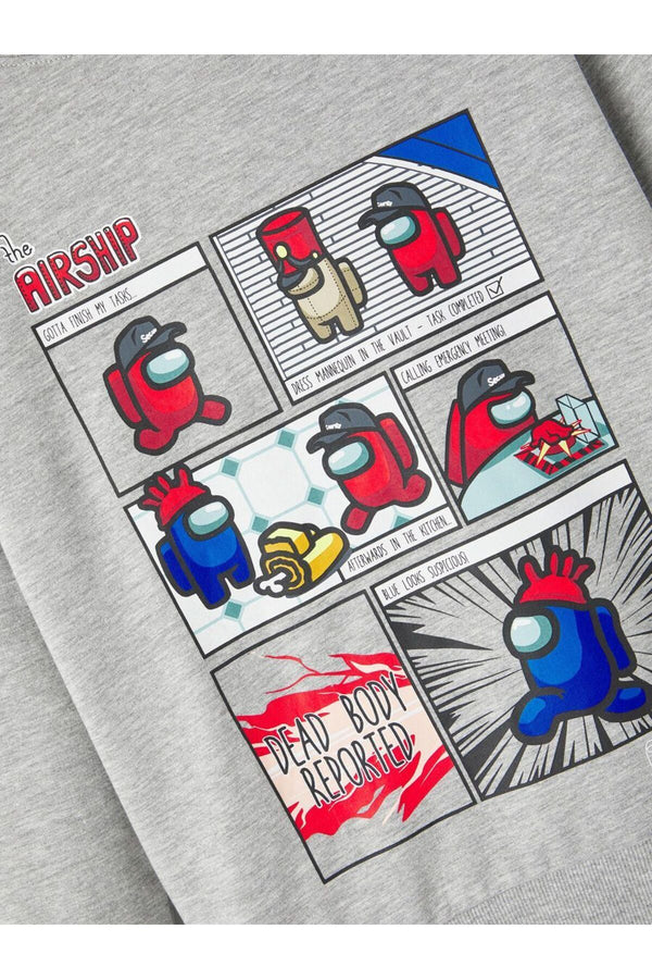 Among Us Baskılı Kapüşonlu Sweatshirt-Erkek Çocuk-Günlük