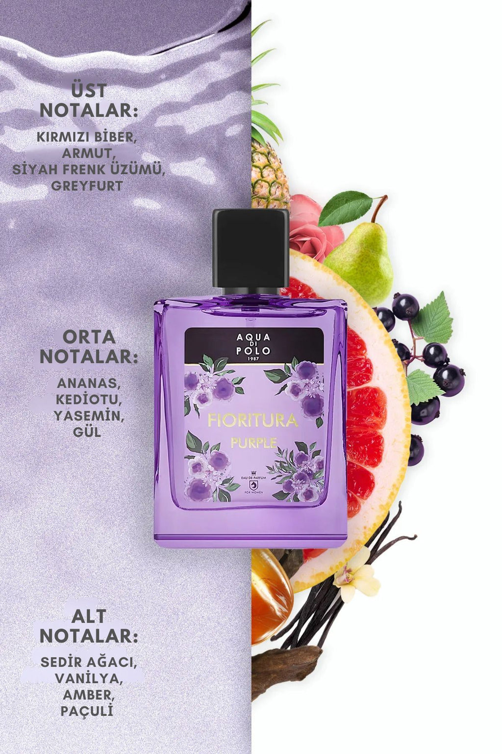 Aqua Di Polo Fioritura Purple Kadın Parfüm 50ml - Çiçeksi & Odunsu Koku