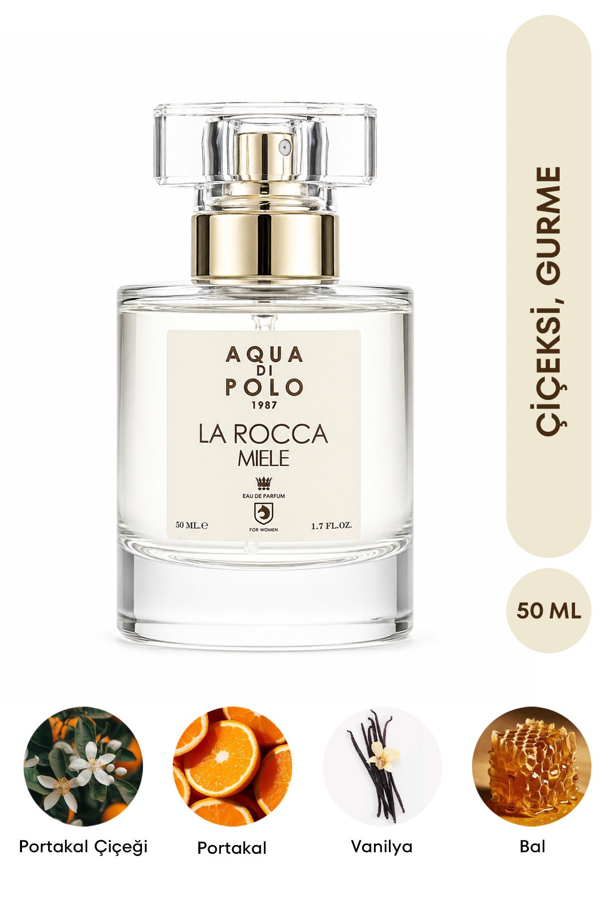 Aqua Di Polo La Rocca Miele Kadın Parfümü 50ml - Çiçeksi & Vanilyalı Translation missing: tr.content.product_image_main