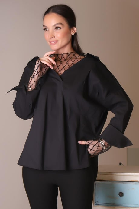 Ayhan Tül Detaylı Gömlek 25KRB50284