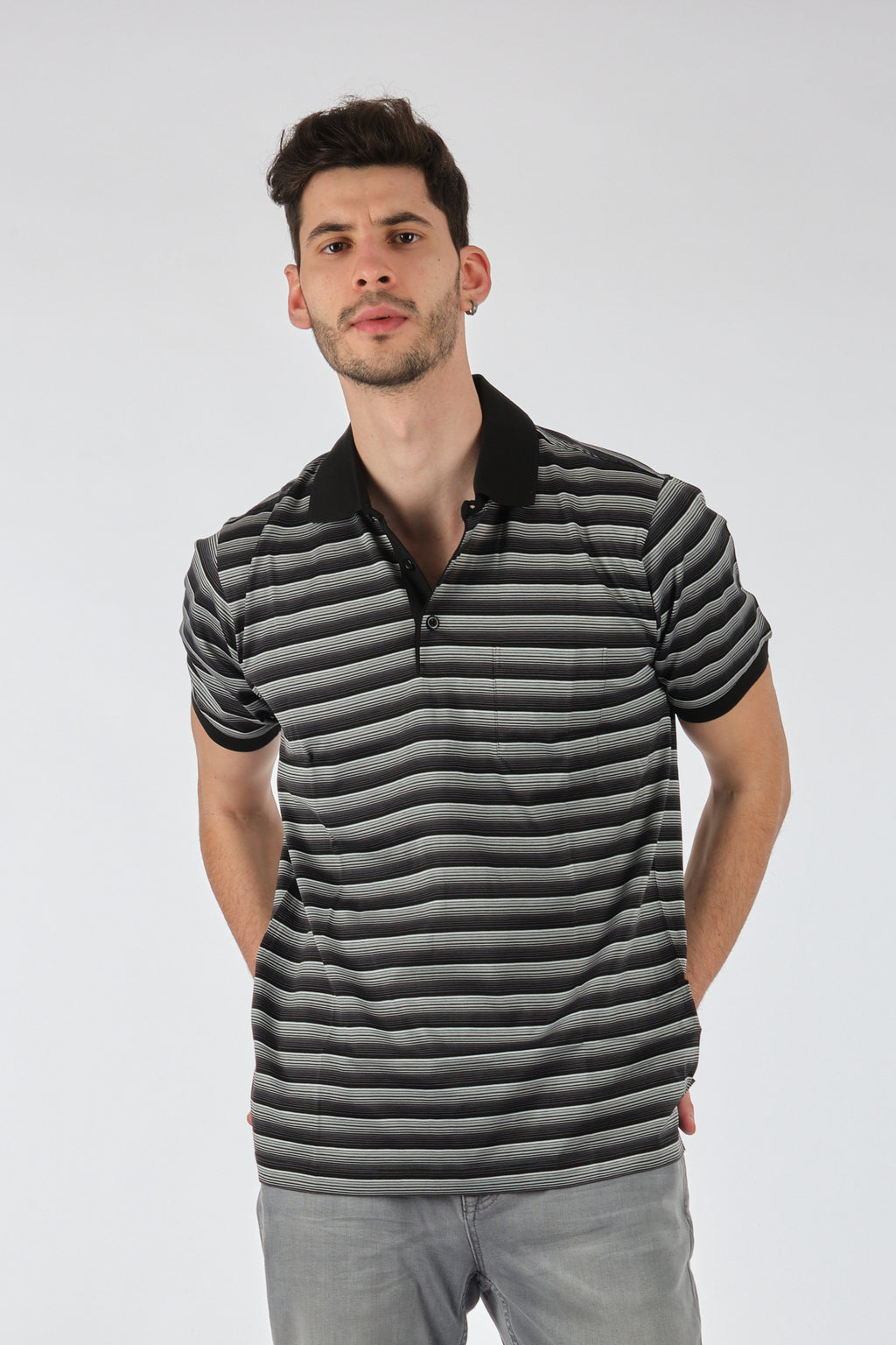 Barca Erkek Polo Yaka Çizgili T-Shirt - Regular Fit - Günlük Kullanım