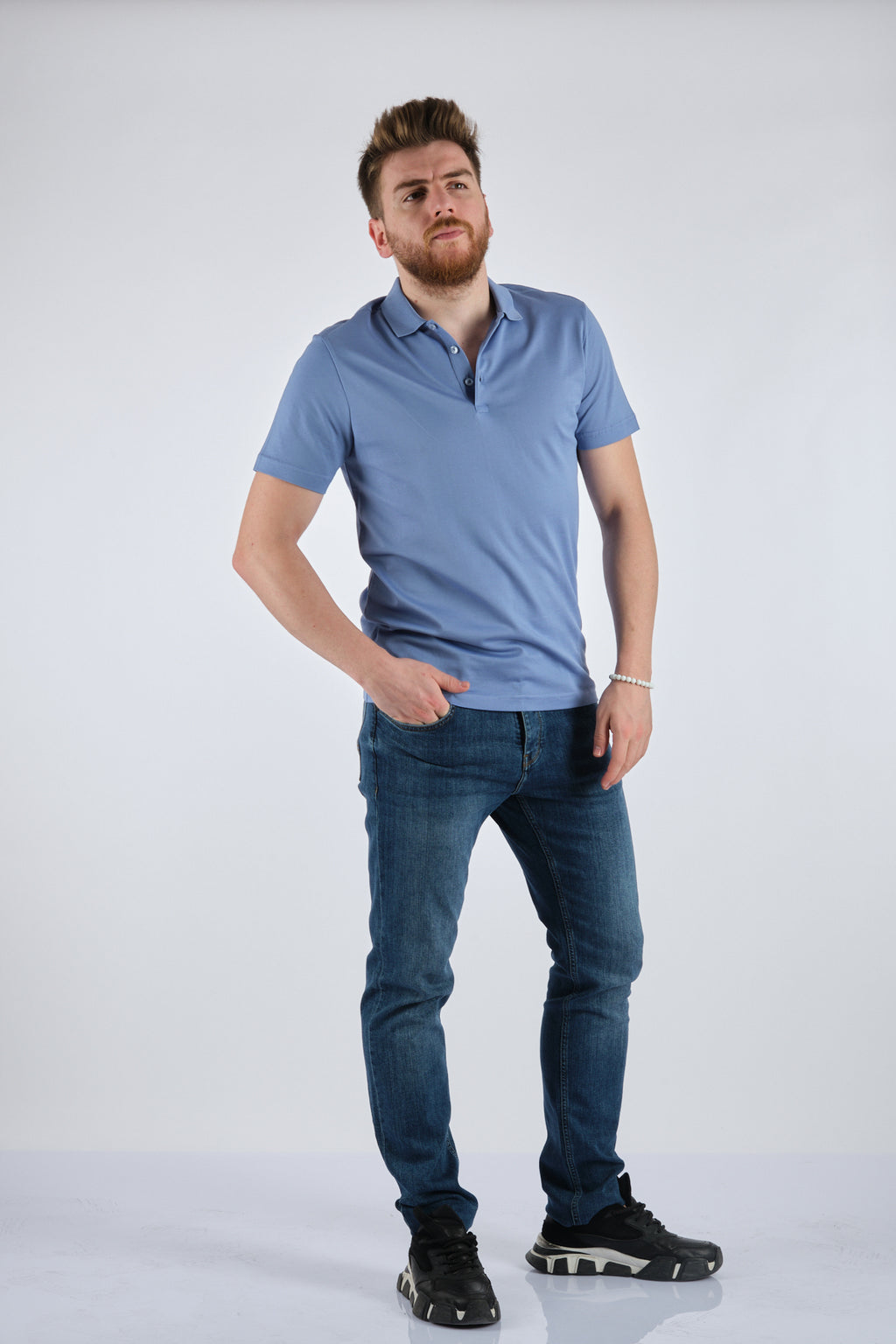 Barca Erkek Polo Yaka Kısa Kol Minimalist T-Shirt - Günlük Şıklık